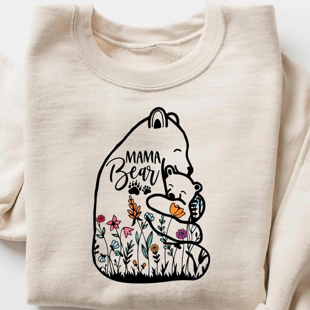 Mama Bear sweatshirt, Wildflower Mama Bear